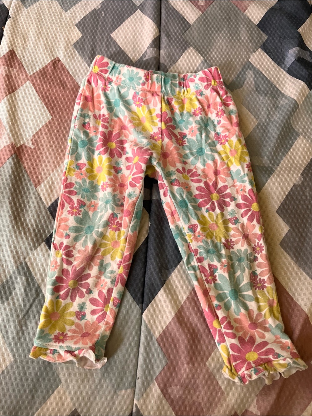 Carter's Floral Print Kids Pajama Pants in Pink, Teal & Yellow